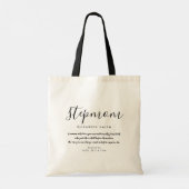 Tote Bag Citation de belle-mère en écriture élégante et fém (Dos)