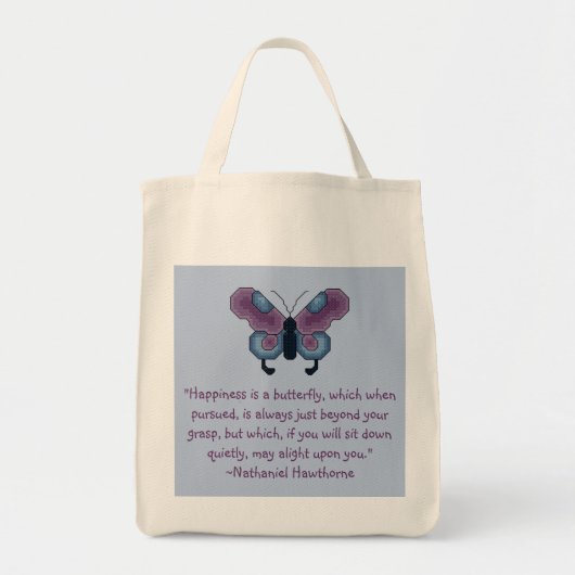 Tote Bag Citation de bonheur de papillon de Nathaniel (Devant)