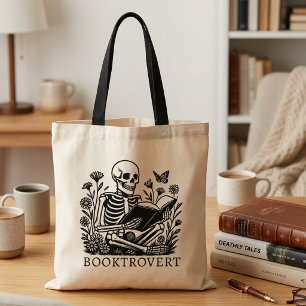 Tote Bag Citation de Booktrovert pour squelette de lecture