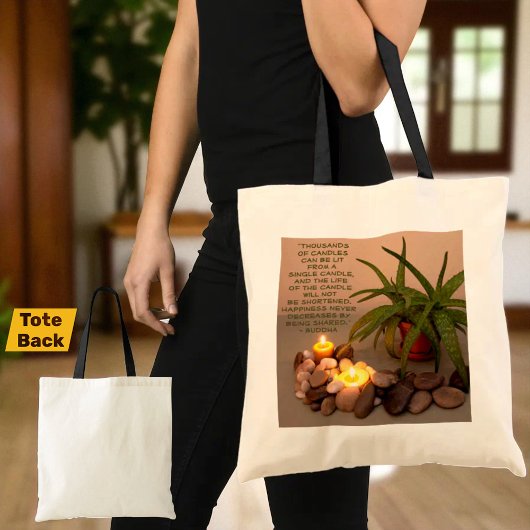 Tote Bag Citation de Bouddha sur le bonheur | Photographie