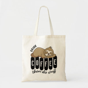 Tote Bag Citation de café mignon couché