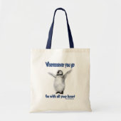 Tote Bag Citation de Confucius Inspirationnelle Penguin (Devant)