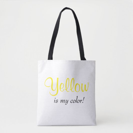 Tote Bag Citation de couleur jaune Script (Devant)