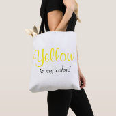 Tote Bag Citation de couleur jaune Script (De près)