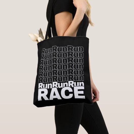 Tote Bag Citation de course en cours de course motivationne (De près)