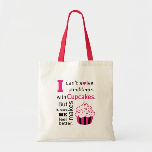 Tote Bag Citation de Cupcake mignonne, Bonheur (Devant)