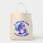 Tote Bag Citation de dauphins d'aquarelle | (Devant)
