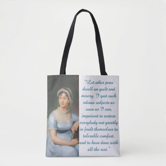 Tote Bag Citation de Jane Austen (Bleu) (Devant)