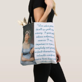 Tote Bag Citation de Jane Austen (Bleu) (De près)