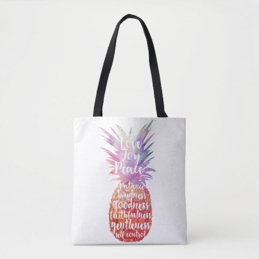 Tote Bag Citation de la Bible Ananas (Devant)