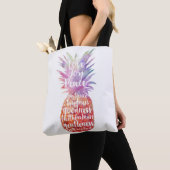 Tote Bag Citation de la Bible Ananas (De près)