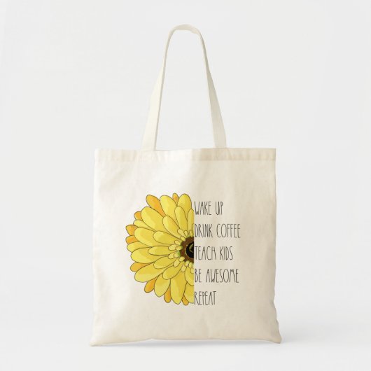 Tote Bag Citation de l'enseignant de tournesol (Devant)