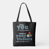 Tote Bag Citation de l'enseignant typographie (Dos)