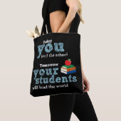 Tote Bag Citation de l'enseignant typographie (De près)