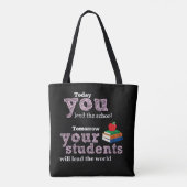 Tote Bag Citation de l'enseignant typographie (Dos)
