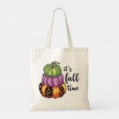 Tote Bag Citation de l'heure d'automne Colorée Citrouille C (Dos)