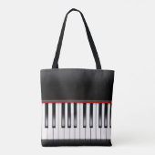 Tote Bag citation de musique avec clavier de piano (Dos)
