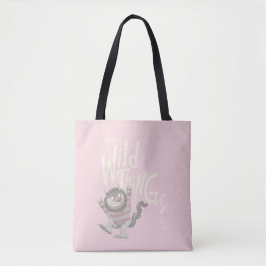 Tote Bag Citation de Où les choses sauvages sont - Rose (Devant)