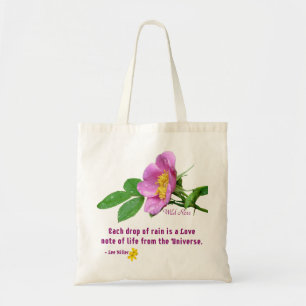 Tote Bag Citation de pluie Rose sauvage