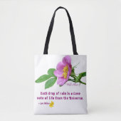 Tote Bag Citation de pluie Rose sauvage (Devant)