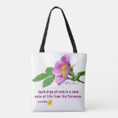 Tote Bag Citation de pluie Rose sauvage (Dos)