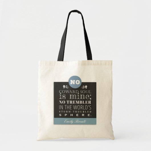 Tote Bag Citation de poème Emily Bronte - Aucune âme de cow (Devant)