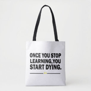 Tote Bag Citation de professeur d'apprentissage motivant