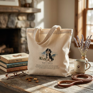 Tote Bag Citation de race de chien Terrier Tibétain aquarel