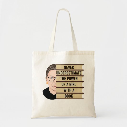 Tote Bag Citation de RBG : ne sous-estimez jamais le pouvoi (Devant)