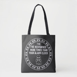 Tote Bag Citation de respawn drôle pour joueur Design d'hum