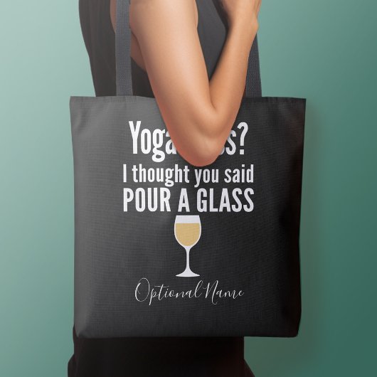 Tote Bag Citation De Vin Drôle - Cours De Yoga ? Verser un 