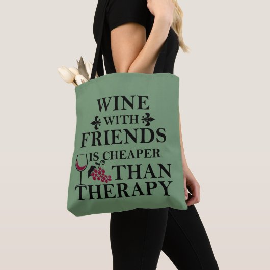 Tote Bag citation de vin drôle pour les amis (De près)