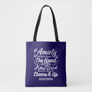 Tote Bag Citation d'encouragement chrétien – Anxiété et gen