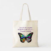 Tote Bag Citation d'encouragement pour papillon (Dos)