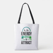 Tote Bag Citation d'énergie positive Turquoise verte (Dos)