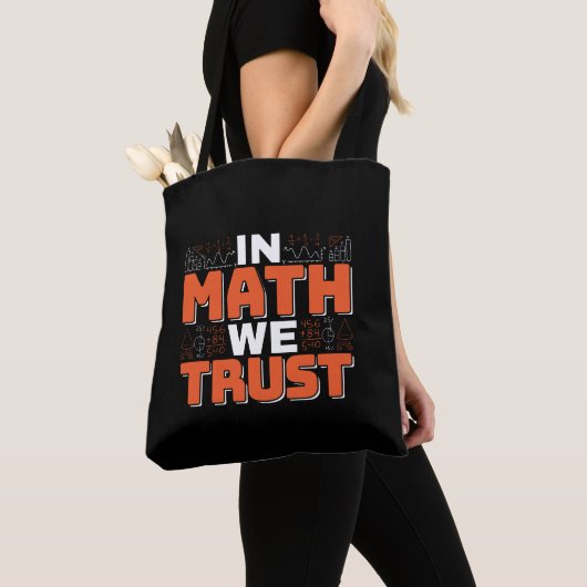 Tote Bag Citation d'enseignant en mathématiques - En mathém (De près)