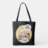 Tote Bag Citation d'humour de chat drôle Introverti (Dos)