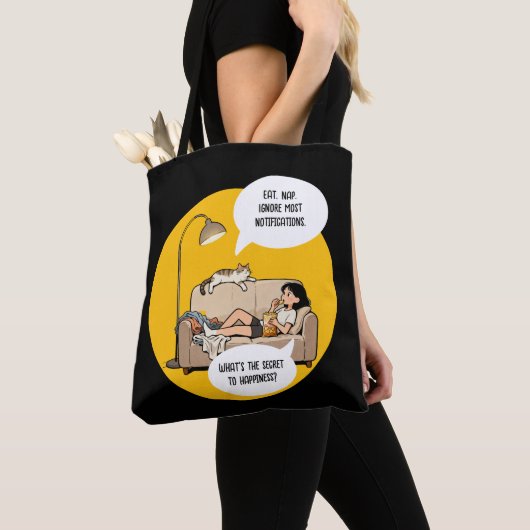 Tote Bag Citation d'humour de chat drôle Introverti (De près)