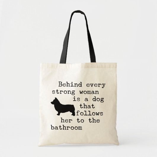 Tote Bag Citation d'humour de chien - Corgi (Devant)