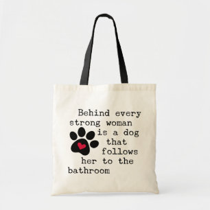 Tote Bag Citation d'humour de chien - Patte de chien