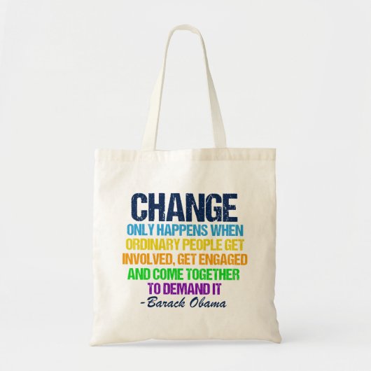 Tote Bag Citation d'Obama pour le changement (Devant)