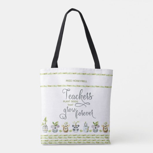 Tote Bag Citation d'Plantes et d'enseignants en pots de mig (Dos)