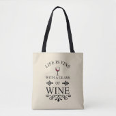 Tote Bag Citation drinker vin drôle (Devant)