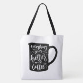 Tote Bag Citation drôle de café addict Java, Latte Caféine (Dos)