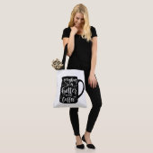 Tote Bag Citation drôle de café addict Java, Latte Caféine (Sur le modèle)