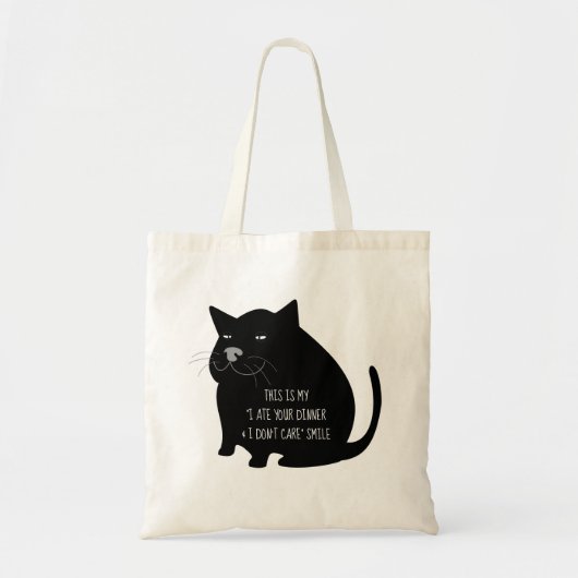 Tote Bag Citation drôle de chat noir gros satisfait (Devant)
