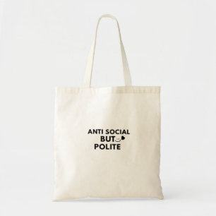 Tote Bag Citation drôle d'introverti antisocial mais poli