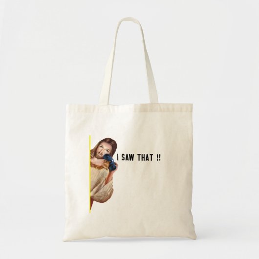 Tote Bag Citation drôle Jésus mème J'ai vu que les femmes c (Devant)