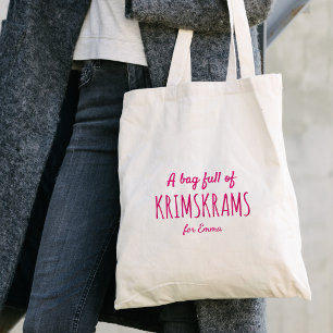 Tote Bag Citation drôle "Plein de krimskrams" - Typographie