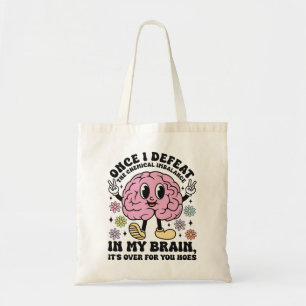 Tote Bag Citation drôle sur la santé mentale Brainy